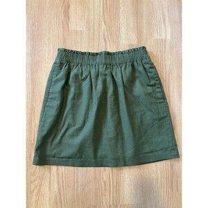 J Crew Olive Green Linen Blend Mini Skirt Size 4